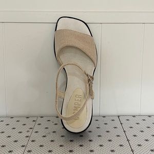 Camper Meda Sandel Cream With Black Heel (Size 39)